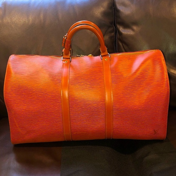 LOUIS VUITTON LV 50 Kenyan Fawn Epi Keepall Boston Travel Weekend Bag - Picture 3 of 17